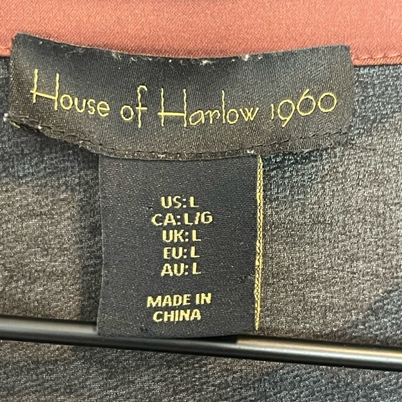 House of Harlow 1960 Brown and Black Zebra Print Long Sleeve Mini Dress, Size L - Picture 5 of 15